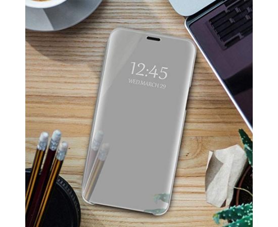 Mocco Smart Clear View Case Grāmatveida Maks Viedtālrunim Samsung Galaxy A16 4G / 5G Sudraba