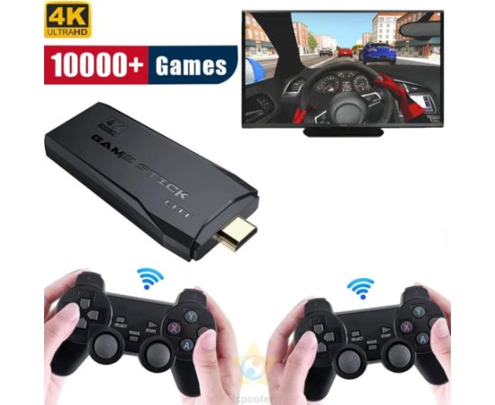 Data Frog Y3 Lite 64GB 4K TV Hdmi Stick Game console 2x Wi-Fi Controllers & 6x Platform 8-64bit 10000 Games