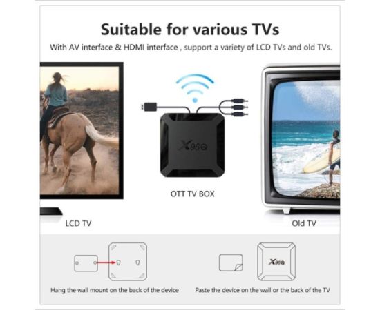 Tvix X96Q 4K Мультимедиа консоль Smart TV Box 2GB + 16GB Android 10 с Bluetooth и Wi-Fi Черный