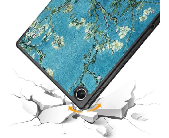 Tech-Protect SmartCase futrālis Lenovo Tab M10 Plus (3rd gen.) 10.6" TB-125 | TB-128 - zils ar sakuras ziediem