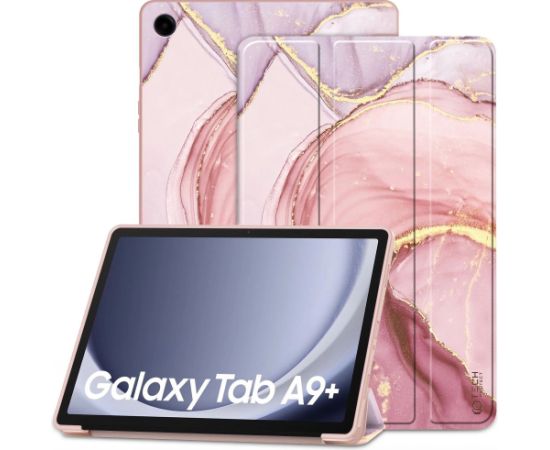 Tech-Protect SmartCase futrālis Samsung Galaxy Tab A9+ 11" X210 | X215 | X216 - rozā marmors