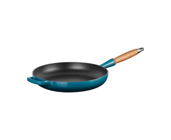 Le Creuset Čuguna panna ar koka rokturi Ø28cm zila