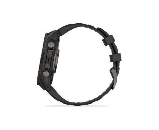 Garmin fenix 8 43mm AMOLED Sapphire Grey DLC Titanium with Black/Pebble Grey silicone band Viedpulkstenis