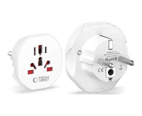 Tech-Protect travel adapter Universal EU, white