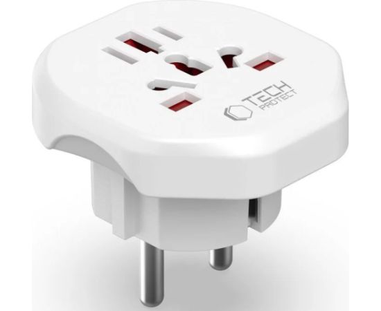 Tech-Protect travel adapter Universal EU, white