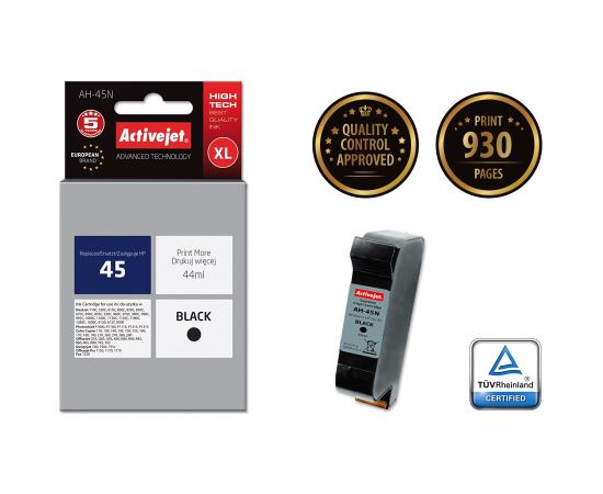 Activejet AH-45N Ink cartridge (replacement for HP 45 51645A; Supreme; 44 ml; black)