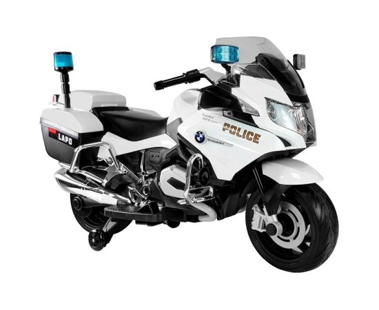 Lean Cars BMW Police Motorcycle White - Electric Ride On Motorbike