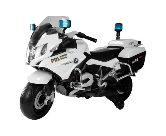 Lean Cars BMW Police Motorcycle White - Electric Ride On Motorbike