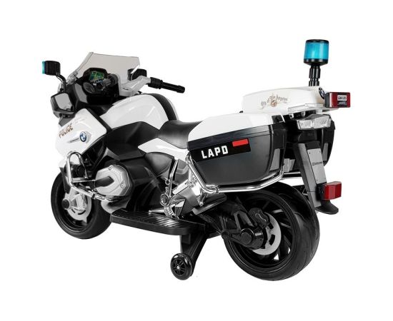 Lean Cars BMW Police Motorcycle White - Electric Ride On Motorbike