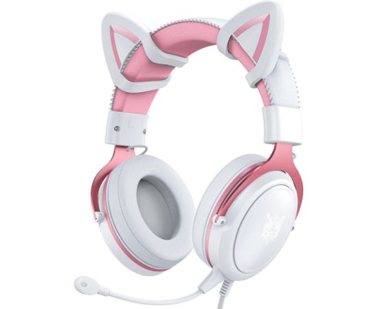 ONIKUMA X10 White/Pink/Cat Ears Gaming Headphones