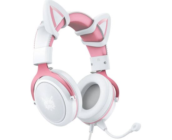 ONIKUMA X10 White/Pink/Cat Ears Gaming Headphones