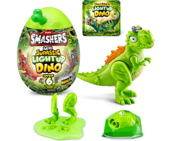 SMASHERS interaktīvā rotaļlieta Jurassic Mini Light-Up Dino pārsteiguma ola