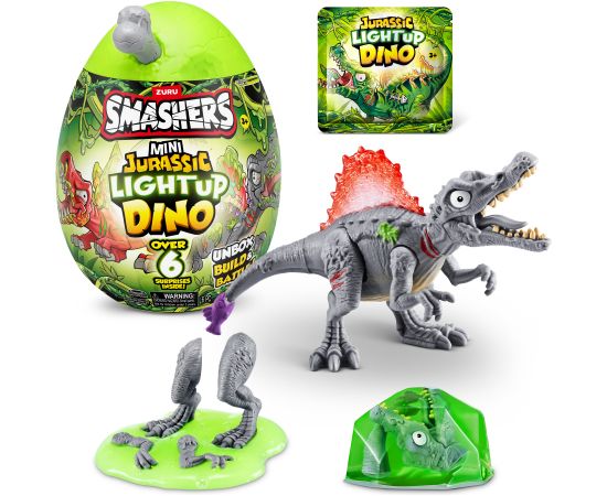 SMASHERS interaktīvā rotaļlieta Jurassic Mini Light-Up Dino pārsteiguma ola