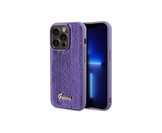 Guess -  Guess Sequin Script Logo Case for iPhone 14 Pro Max Purple