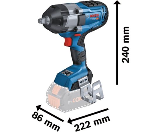 Bosch cordless impact wrench BITURBO GDS 18V-1000 C Professional, 18V (blue/black, 2x battery ProCORE18V 8.0Ah, Bluetooth module, 1/2, in L-BOXX)