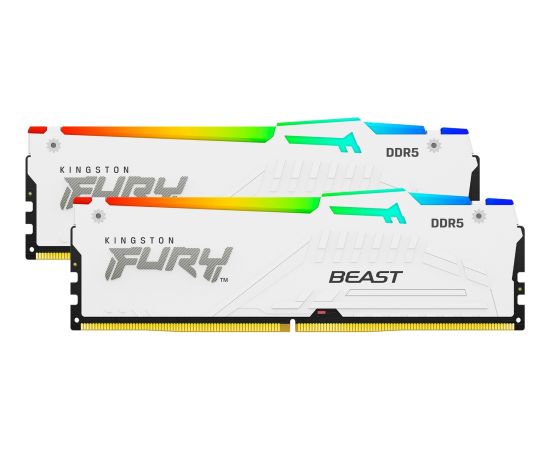 Kingston FURY 32 GB DDR5-5200 Kit, memory (white, KF552C40BWAK2-32, Beast RGB, XMP)