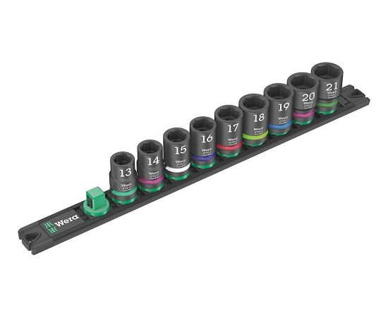 Wera C Impaktor socket magnetic strip 1 Socket set 1/2 (black/green, 9?piece, for impact wrenches)