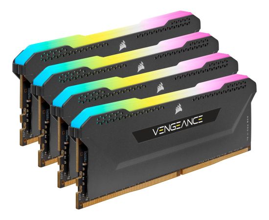 Corsair DDR4 - 32 GB -3600 - CL - 18 - Quad-Kit, RAM (black, CMH32GX4M4D3600C18, Vengeance RGB PRO SL)