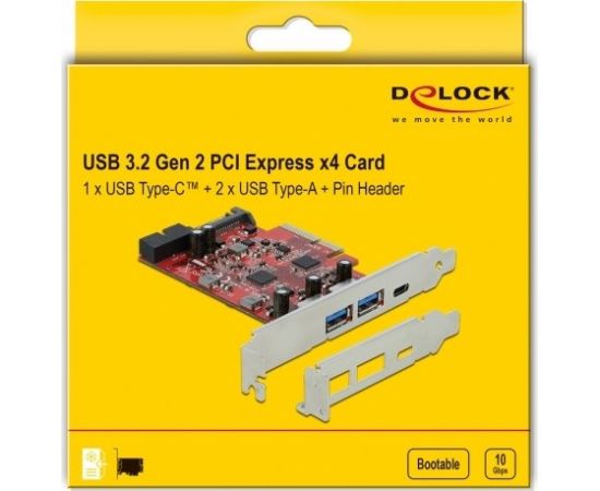 DeLOCK PCIe x4> 1x USB-C / 2xUSB-A / 1xUSB3.0