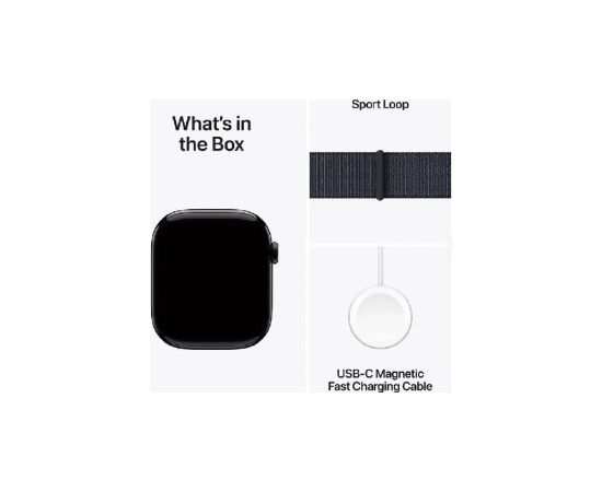 Apple Watch Series 10 Viedpulkstenis 42 mm / GPS / Jet Black Aluminum / Ink Sport Loop