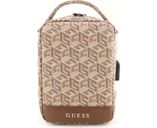 Guess Torba GUHBHGCFSEW Organizer brązowy|brown GCube Stripe