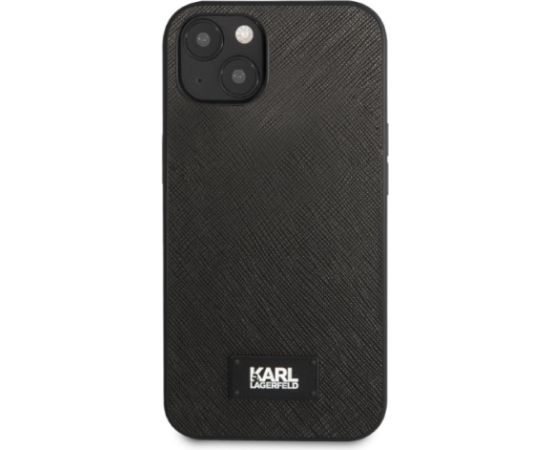 Karl Lagerfeld Saffiano Plaque Case for iPhone 13 mini Black