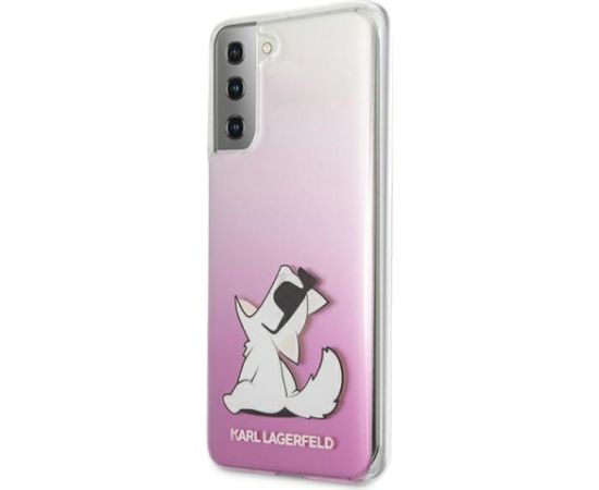 KLHCS21MCFNRCPI Karl Lagerfeld PC|TPU Choupette Eats Cover for Samsung Galaxy S21+ Gradient Pink