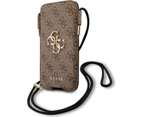 Guess Torebka na telefon GUHCP12L4GPSBR 6,7" brązowy|brown 4G Metal Logo