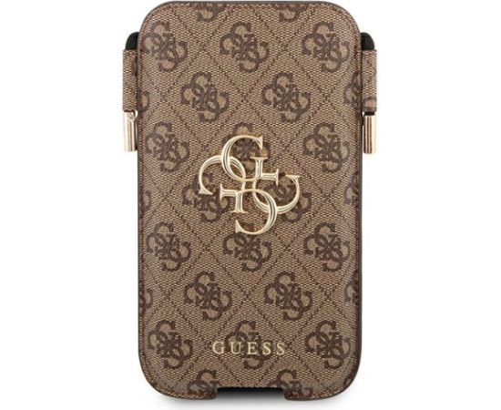 Guess Torebka na telefon GUHCP12L4GPSBR 6,7" brązowy|brown 4G Metal Logo