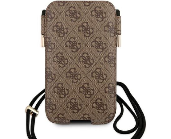 Guess Torebka na telefon GUHCP12L4GPSBR 6,7" brązowy|brown 4G Metal Logo