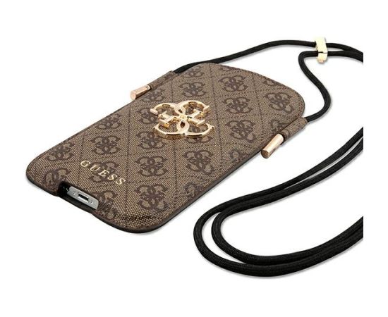 Guess Torebka na telefon GUHCP12L4GPSBR 6,7" brązowy|brown 4G Metal Logo