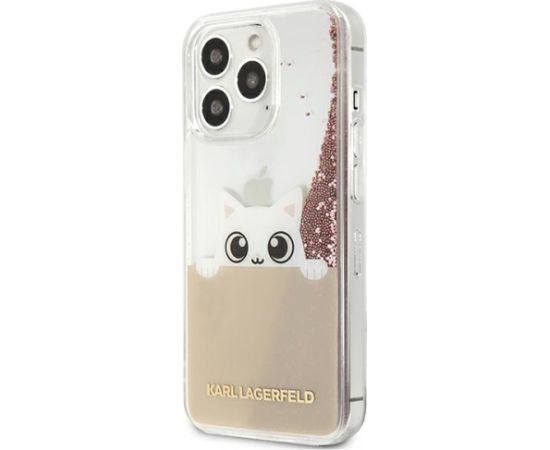 Karl Lagerfeld KLHCP13XPABGNU iPhone 13 Pro Max 6,7" różowy|pink hardcase PEEK A BOO Liquid Glitter