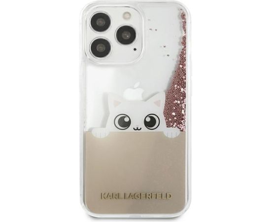 Karl Lagerfeld KLHCP13XPABGNU iPhone 13 Pro Max 6,7" różowy|pink hardcase PEEK A BOO Liquid Glitter