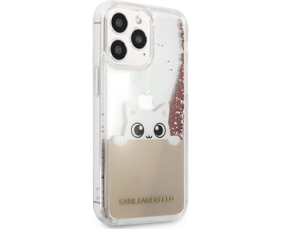 Karl Lagerfeld KLHCP13XPABGNU iPhone 13 Pro Max 6,7" różowy|pink hardcase PEEK A BOO Liquid Glitter