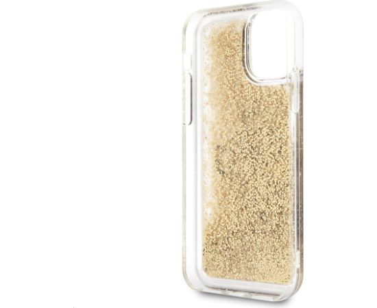 GUHCN61LG4GGO Guess TPU Big 4G Liquid Glitter Gold Case for iPhone 11 Transparent