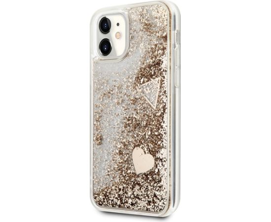 Guess GUOHCN61GLHFLGO iPhone 11 6,1" | Xr gold|złoty hardcase Glitter Charms