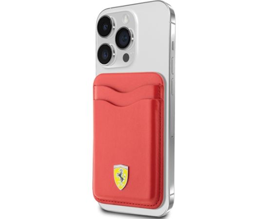 Ferrari Wallet Card Slot FEWCMRSIR czerwony|red MagSafe Leather 2023 Collection