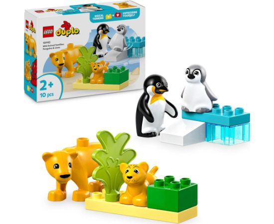 Lego Duplo Rodziny dzikich zwierząt: pingwiny i lwy (10442)