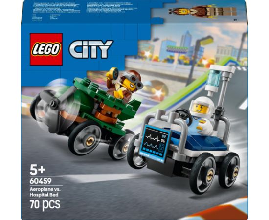 Lego City Zestaw wyścigówek: samolot kontra łóżko szpitalne (60459)