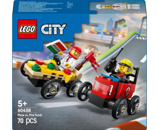 Lego City Zestaw wyścigówek: pizza kontra wóz strażacki (60458)