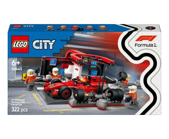 Lego City Formula 1 F1® Pit stop i mechanicy z bolidem Ferrari  (60443)