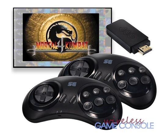 GameBox Y2SG 16bit Retro spēļu Hdmi stick konsole ar Sega spēlēm x2 bezvadu kontrolleri Melns