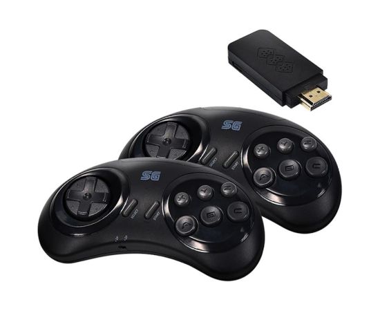 GameBox Y2SG 16bit Retro spēļu Hdmi stick konsole ar Sega spēlēm x2 bezvadu kontrolleri Melns