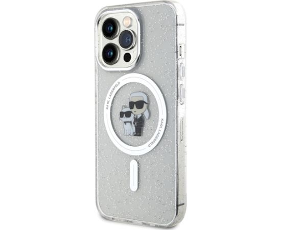 Karl Lagerfeld KLHMP13LHGKCNOT iPhone 13 Pro | 13 6.1" transparent hardcase Karl&Choupette Glitter MagSafe