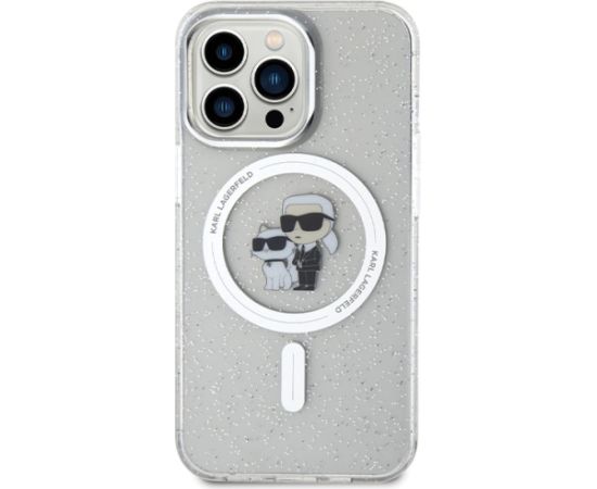 Karl Lagerfeld KLHMP13LHGKCNOT iPhone 13 Pro | 13 6.1" transparent hardcase Karl&Choupette Glitter MagSafe