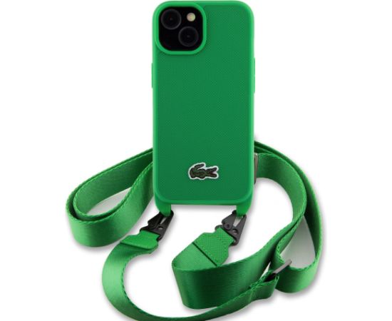 Lacoste Iconic Petit Pique Crossbody Woven Logo maciņš priekš Phone 15 zaļš