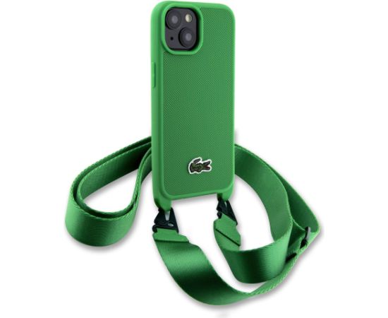 Lacoste Iconic Petit Pique Crossbody Woven Logo maciņš priekš Phone 15 zaļš