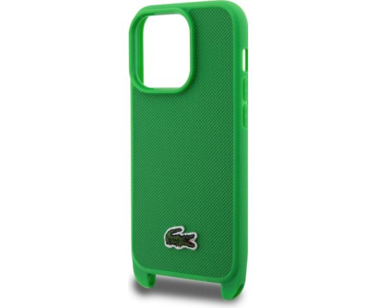 Lacoste Iconic Petit Pique Crossbody Woven Logo maciņš priekš iPhone 15 Pro zaļš