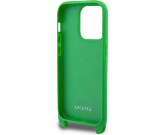 Lacoste Iconic Petit Pique Crossbody Woven Logo maciņš priekš iPhone 15 Pro zaļš