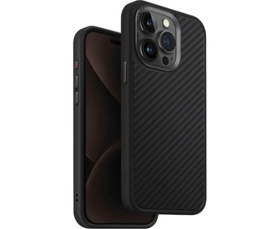 UNIQ etui Keva iPhone 15 Pro Max 6.7" Magclick Charging czarny|carbon black